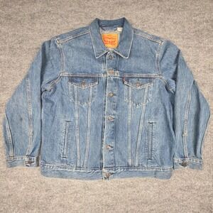 Levi's Denim Trucker Jacket Men's XL Blue Cotton Denim 2000's *Mark